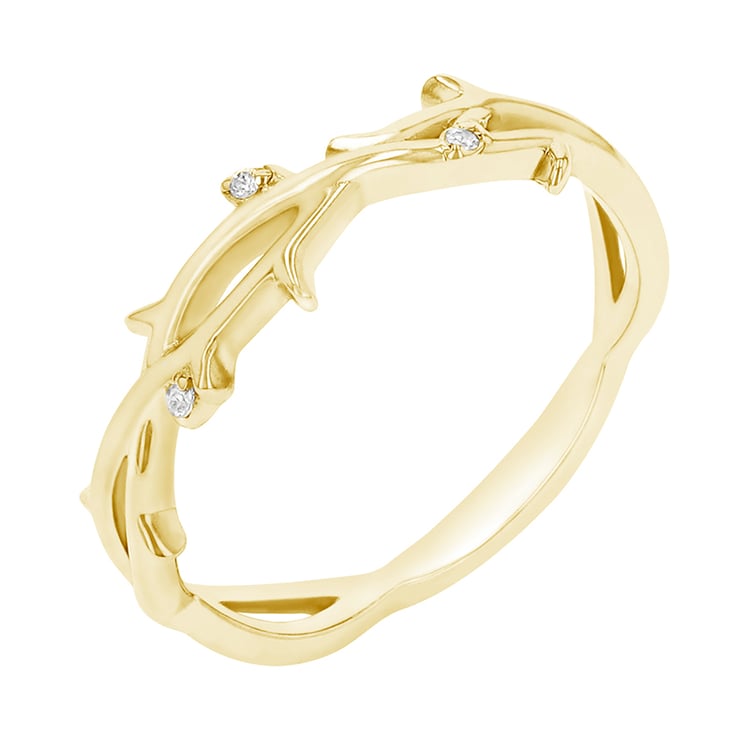 Zarter Ring mit einem Zweiglein und Lab Grown Diamanten Hamana