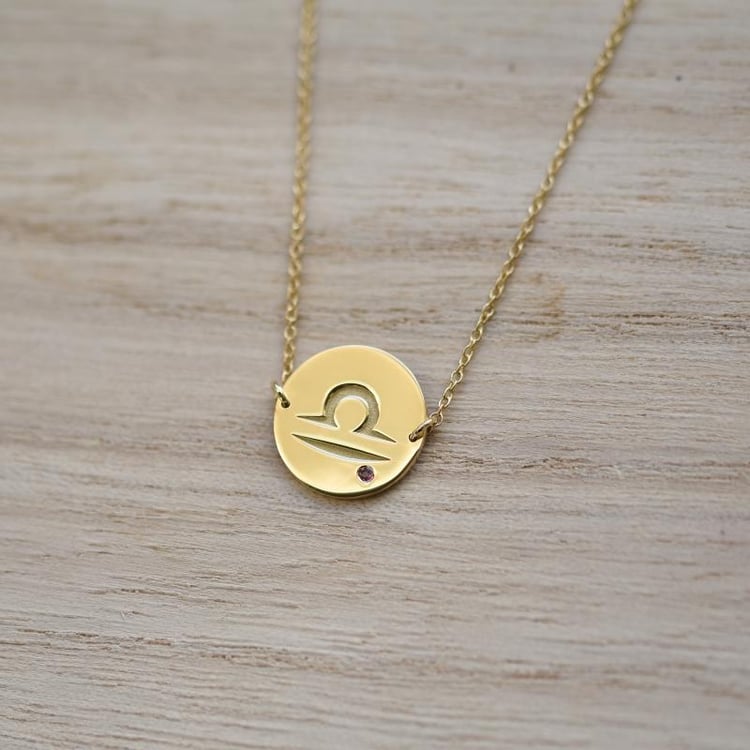 Waage Sternzeichen in goldenem Armband 51086