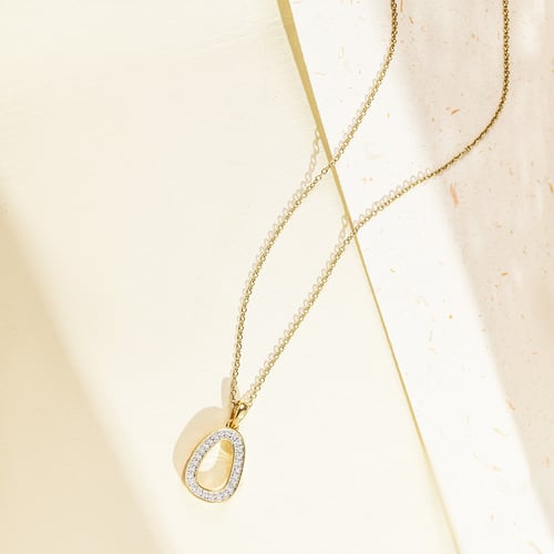 Goldener Anhänger mit Diamanten Evie