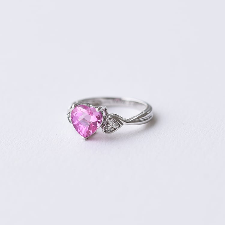 Goldring mit rosa Saphir in Herzform Jaala 59145