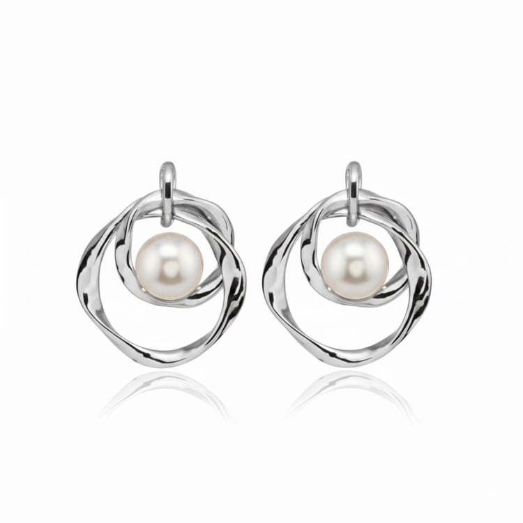 Silberne Perlenohrringe 163835