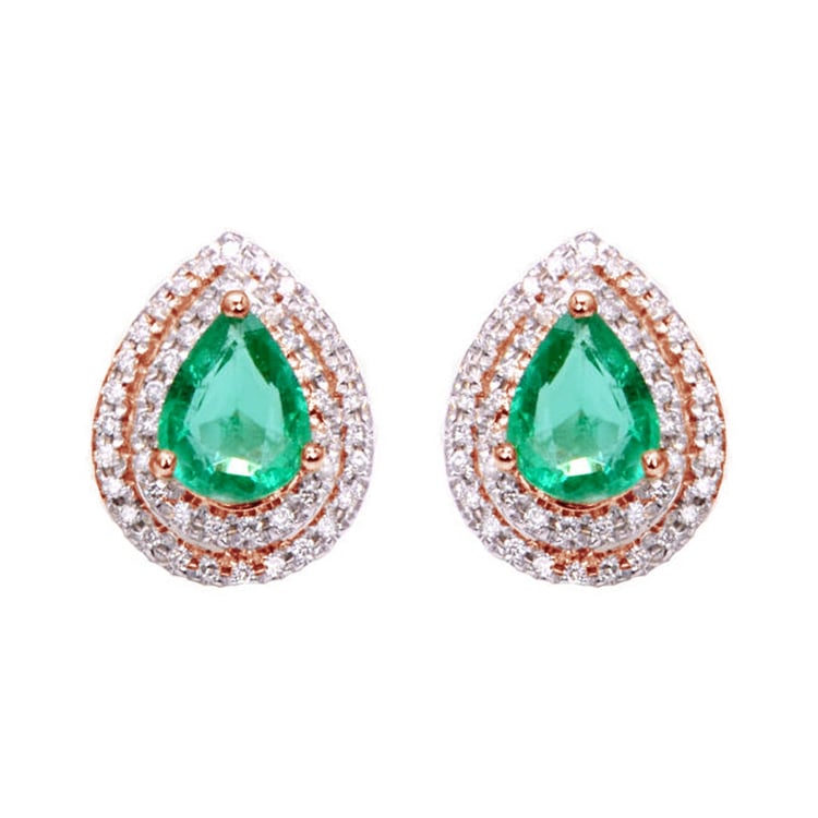 Ohrringe mit Smaragden und Diamanten Katena 90539