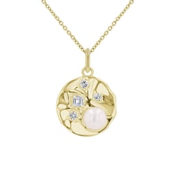 Silberner Perlenanhänger mit weißen Topasen Alex