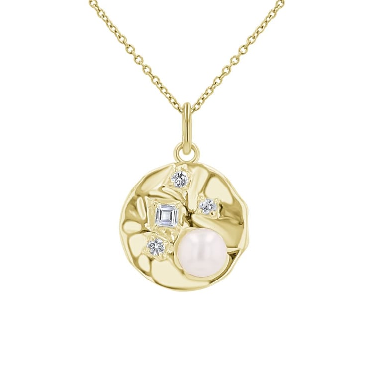 Silberner Perlenanhänger mit weißen Topasen