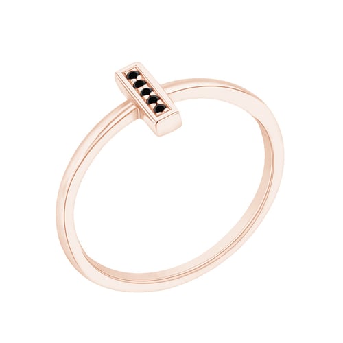 Goldener Ring mit schwarzen Diamanten Mahir