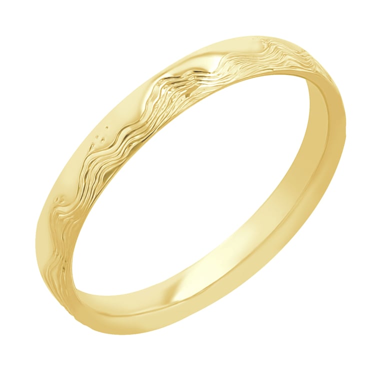 Eheringe mit von Hand gravierten Wellen und Diamanten Laurien 117250