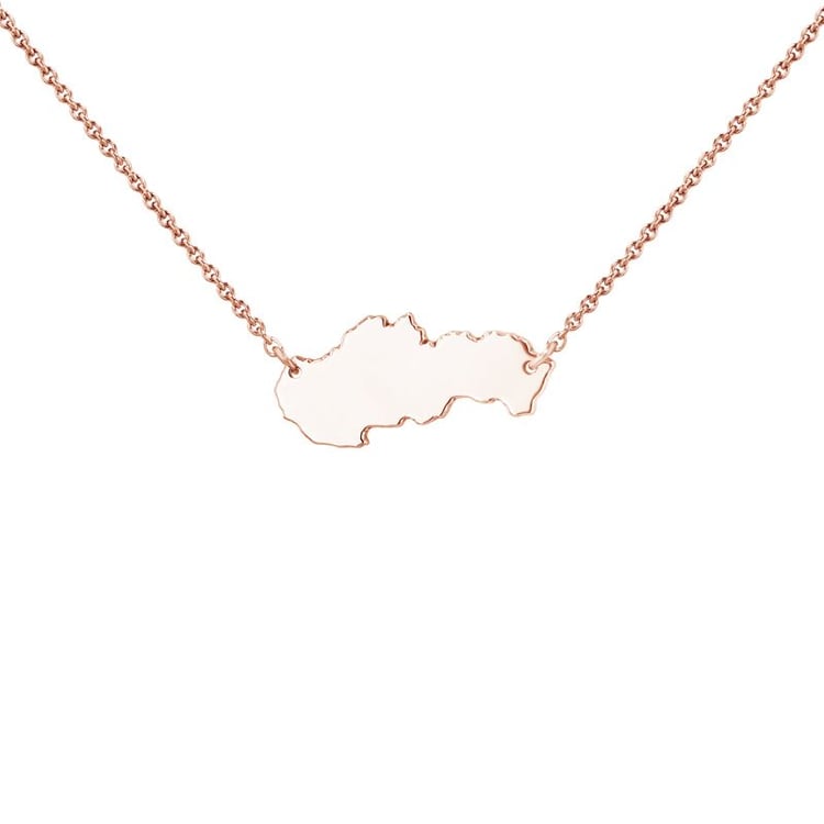 Goldene oder Platinkette mit Anhänger in Form der Slowakei 106488