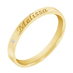 Silberring mit Diamant und Gravur Ihrer Wahl Lexis