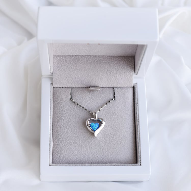 Romantischer silberner Anhänger mit blauem Opal Lovelyn 89878