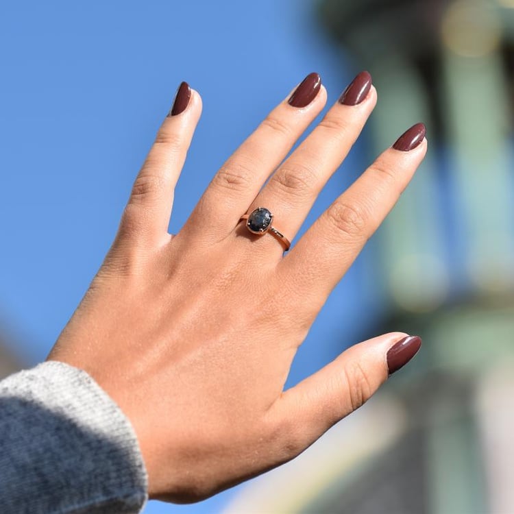 Ring mit ovalem Salt and Pepper Diamant 34276