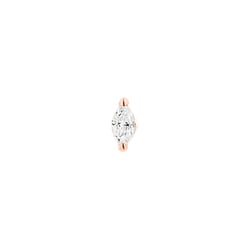Mini Ohrstecker mit Lab Grown Diamant in Marquise Form Blues