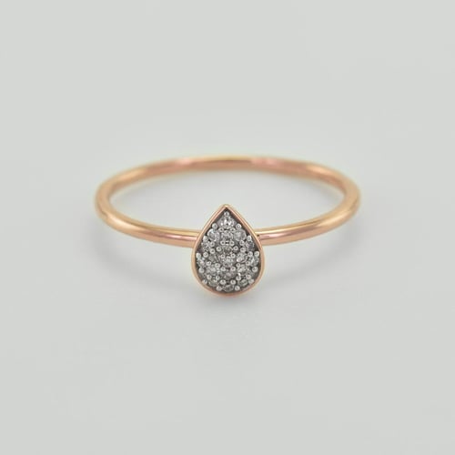 Goldring mit Tropfen voller Diamanten Lestia