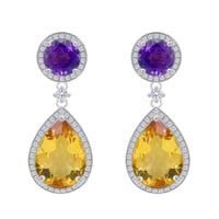 Ohrringe mit Citrin und Amethyst Mahal