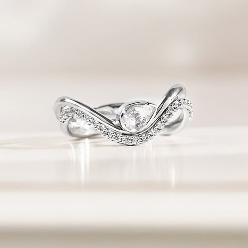 Originelles Verlobungs-Set aus Ringen mit Moissaniten Jolene