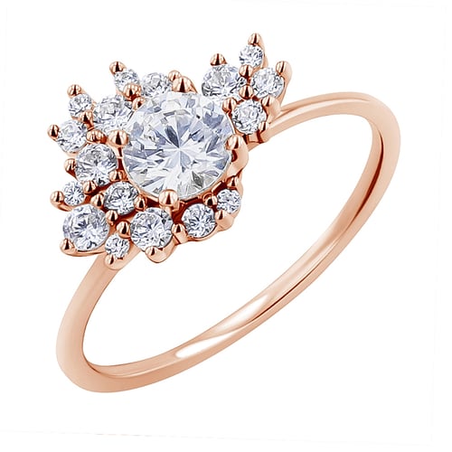 Unkonventioneller Verlobungsring im Custer Stil mit Diamanten Moore