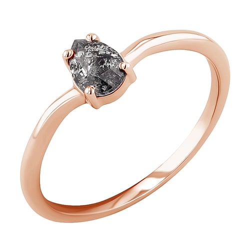 Verlobungsring mit Salt and Pepper Diamant in Birmenform Roisin