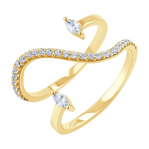 Atypischer Ring mit Moissaniten Lina