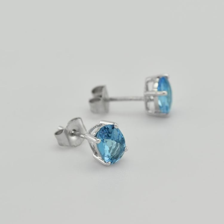 Goldene Ohrringe mit ovalen Topasen Qati 36966