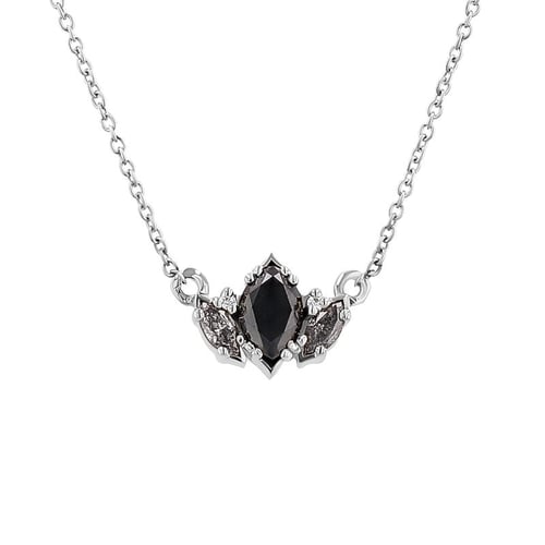 Halskette mit Salt and Pepper Diamanten in Marquise Form Everline