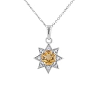 Anhänger aus Silber mit Citrinen und Zirkonia in Stern-Form Bohemia