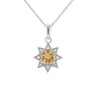 Anhänger aus Silber mit Citrinen und Zirkonia in Stern-Form Bohemia