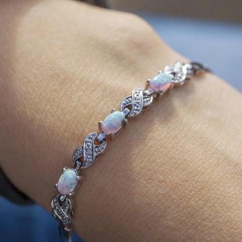 Silberarmband mit Opalen Clio