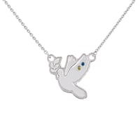 Anhänger in Form einer Friedenstaube mit Diamanten Dove