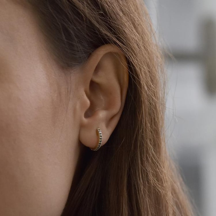 Creolen mit schwarzen Diamanten Gomati 38299