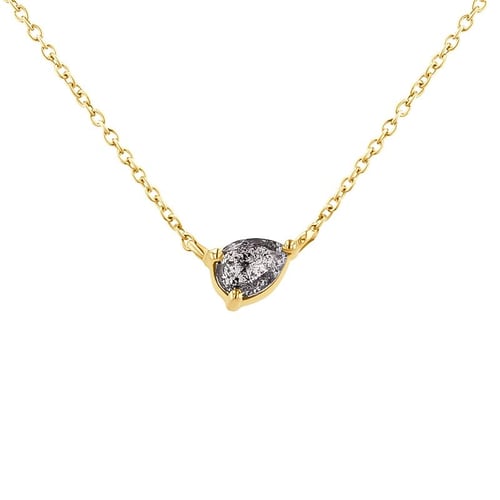 Halskette mit Salt and Pepper Diamant in Birnenform Maliah
