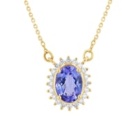 Halskette mit Tansanit und Diamanten Laina