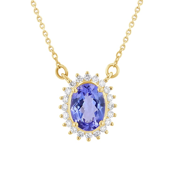 Halskette mit Tansanit und Diamanten Laina