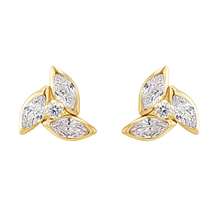 Goldene Ohrstecker mit Zirkonia Marina