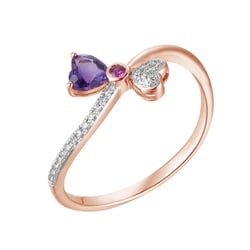Niedlicher Ring mit Amethyst, Saphir und Diamanten Felix
