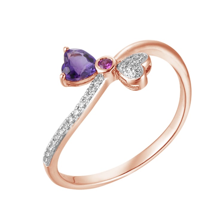 Niedlicher Ring mit Amethyst, Saphir und Diamanten Felix