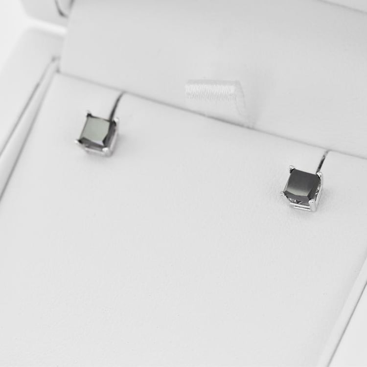 Goldene Ohrstecker mit schwarzen Diamanten Wasi 20151