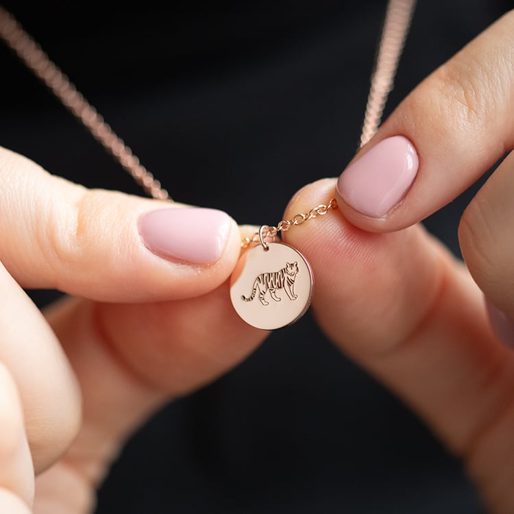 Silberner personalisierter Halskette mit chinesischem Tierkreiszeichen 135186