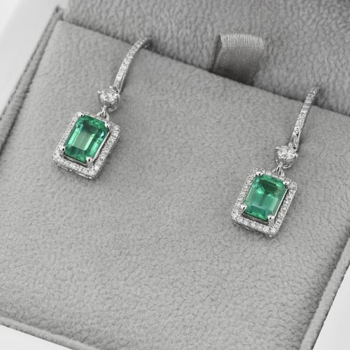 Smaragdohrringe mit Diamanten Amata
