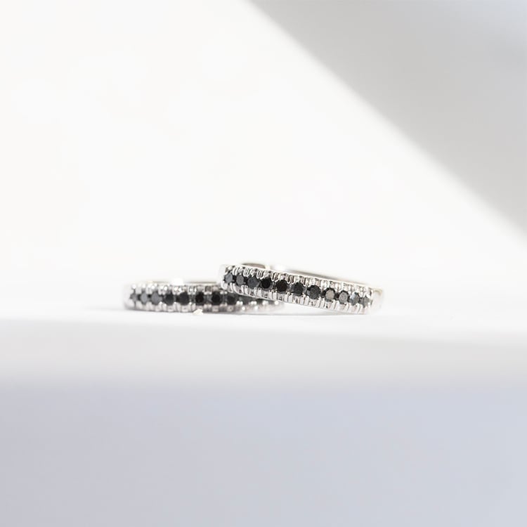 Creolen mit schwarzen Diamanten Gomati 145271