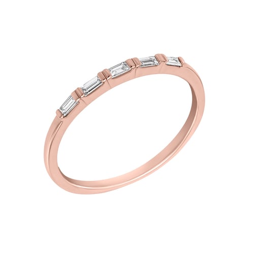Eheringe aus Eternity-Ring mit Lab Grown Baguette-Diamanten und flachen Ring Hari
