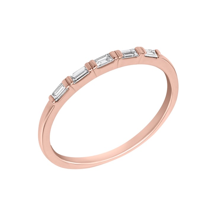 Eheringe aus Eternity-Ring mit Lab Grown Baguette-Diamanten und flachen Ring Hari 102205