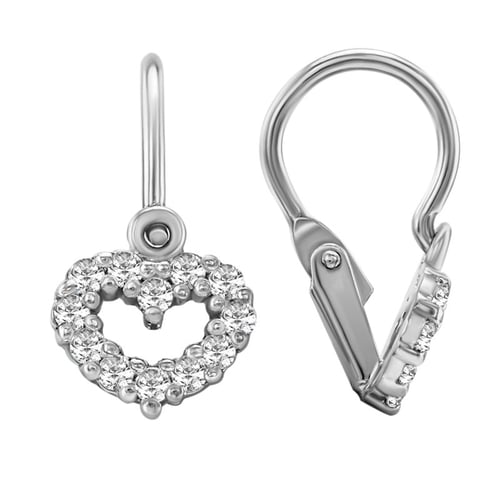 Goldene Kinderohrringe in Herzform mit Lab Grown Diamanten Adeliza