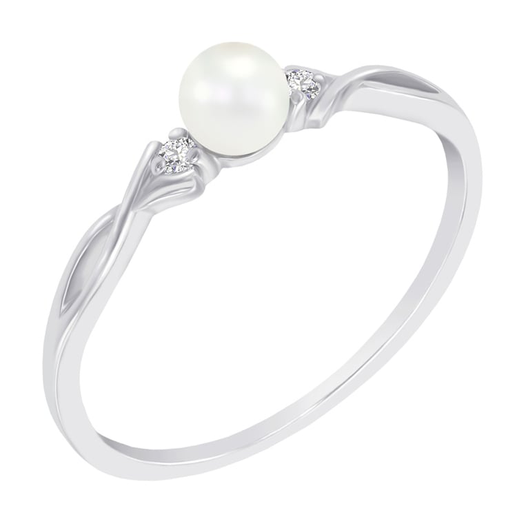 Eleganter Silberring mit einer Perle und Lab Grown Diamanten Azana 104447