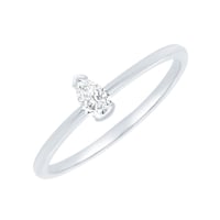 Minimalistischer Ring aus Silber mit Lab Grown Diamanten in Tropfenform Valentin