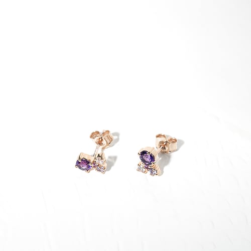 Silberne Cluster Ohrringe mit Amethysten und Edelsteinen Kerrie