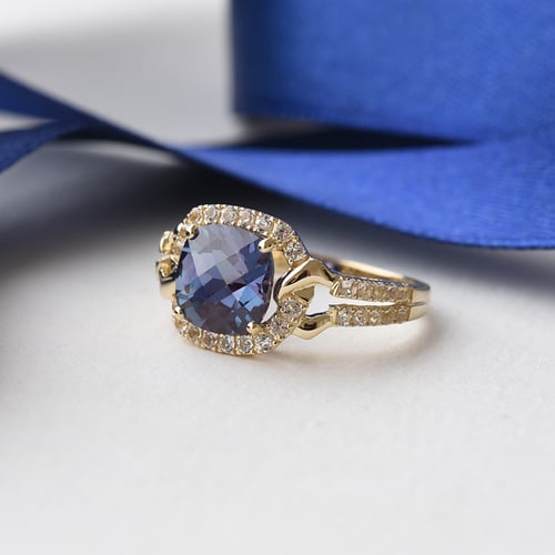 Ring mit einem Alexandrit und Lab Grown Diamanten Odran