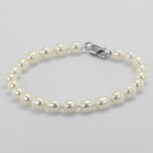 Silbernes Perlenarmband Mindy