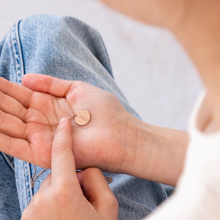 Silberanhänger Der Kleine Prinz mit Rose und Gravur 122305