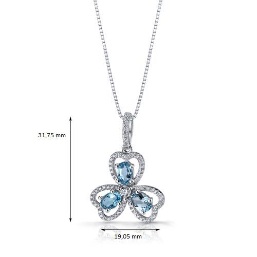 Silbernes Kleeblatt mit Topasen Yamie 9621