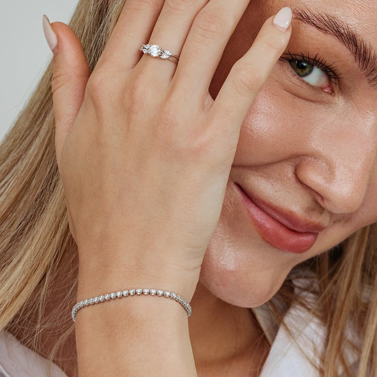 Goldenes Tennisarmband mit Lab Grown Diamanten Mia 162551