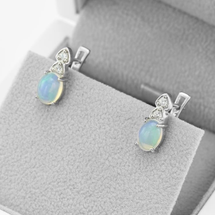 Hängeohrringe mit Opalen und Zirkonia Glory 49171